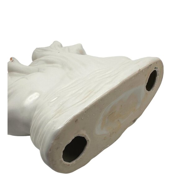 Vintage Grandmillennial Swan Figurine Porcelain Lotus Gold Gilt Trim Cottagecore - Picture 7 of 10